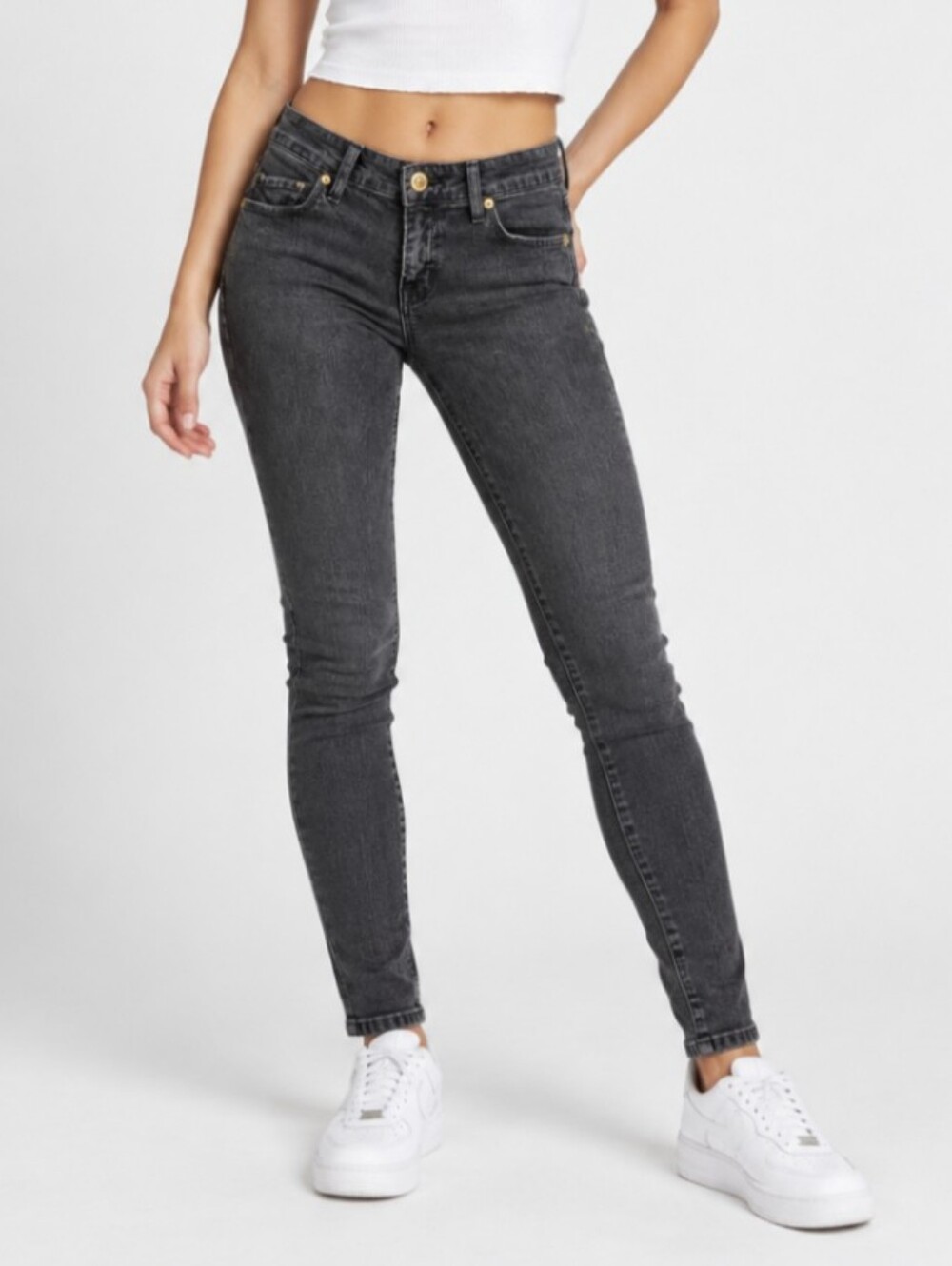 Rich & Skinny Size 25 Straight leg Jeans Black Vintage